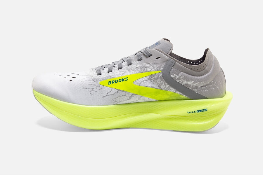 Brooks Running Shoes - Hyperion Elite 2 Spikes Mens - White/Grey/Green - KXR-127964